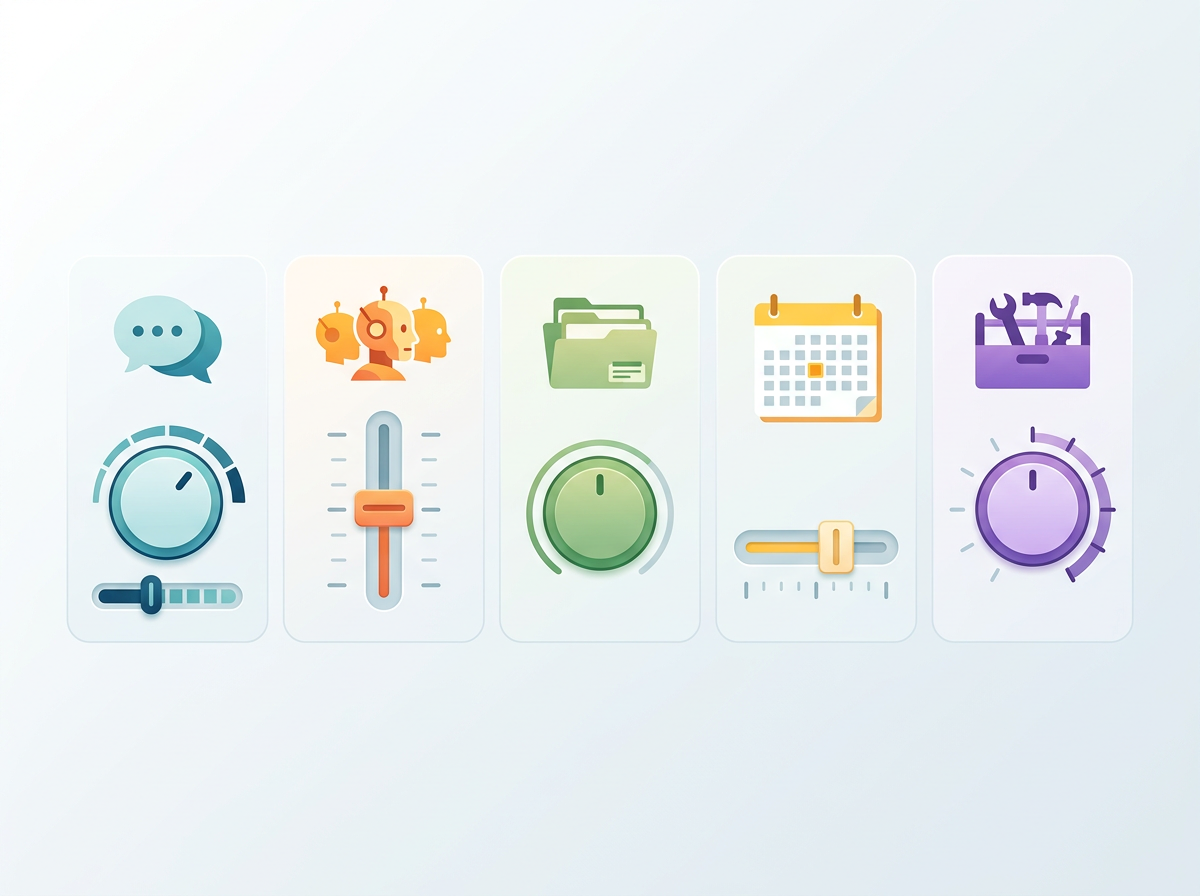 Control panel with sliders representing the factors that set tracking prices.
